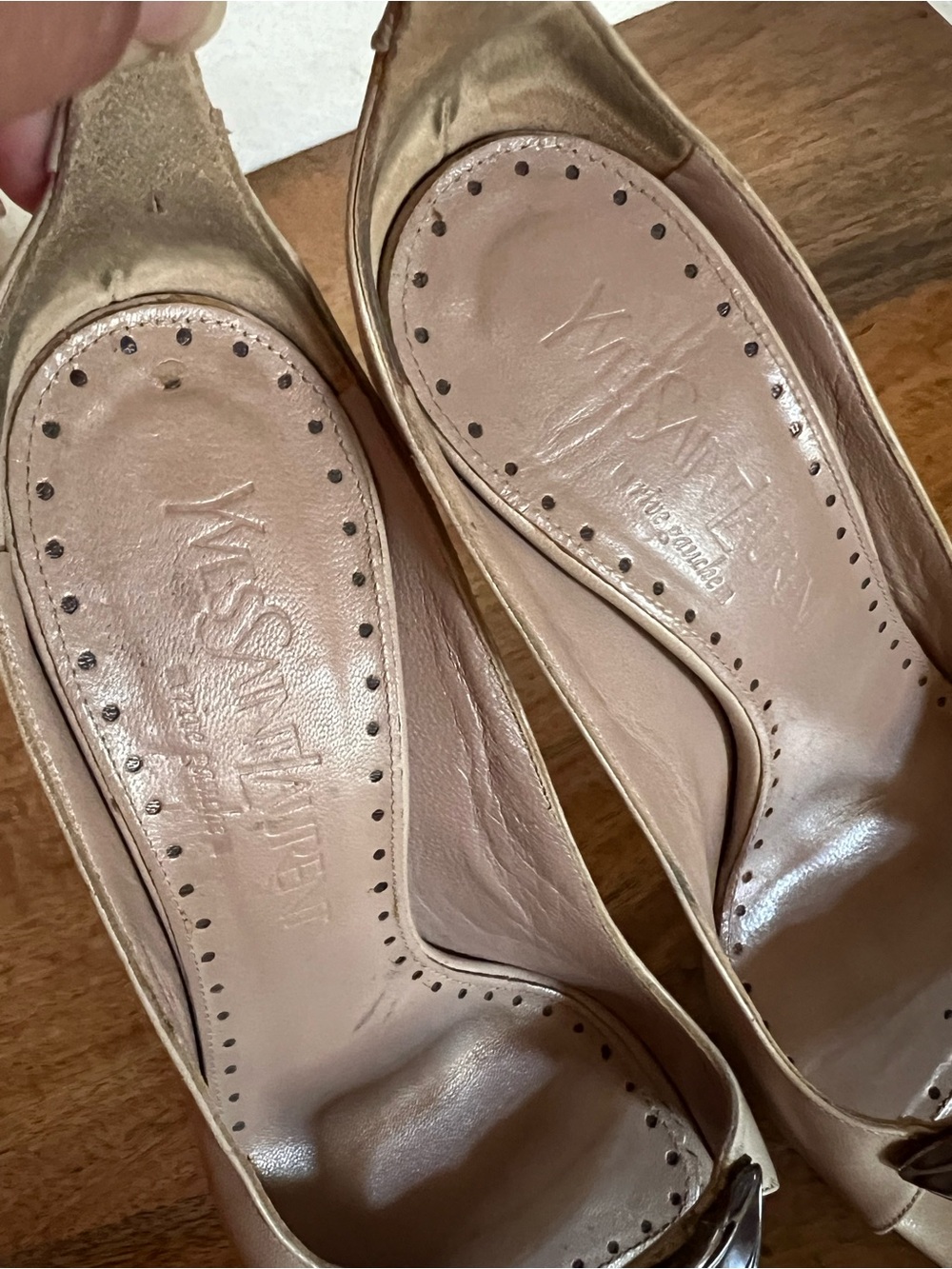 Rare Tom Ford for Saint Laurent Beige and Brown Dali Lips Mules Heels Size 37.5 - Picture 10 of 10